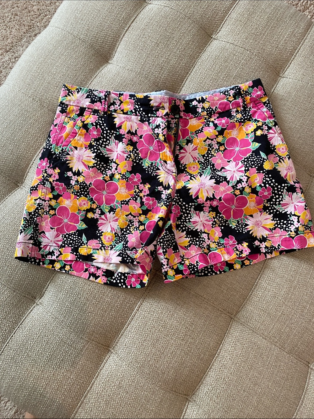 crown & ivy Floral Shorts - Pink, Yellow & Black